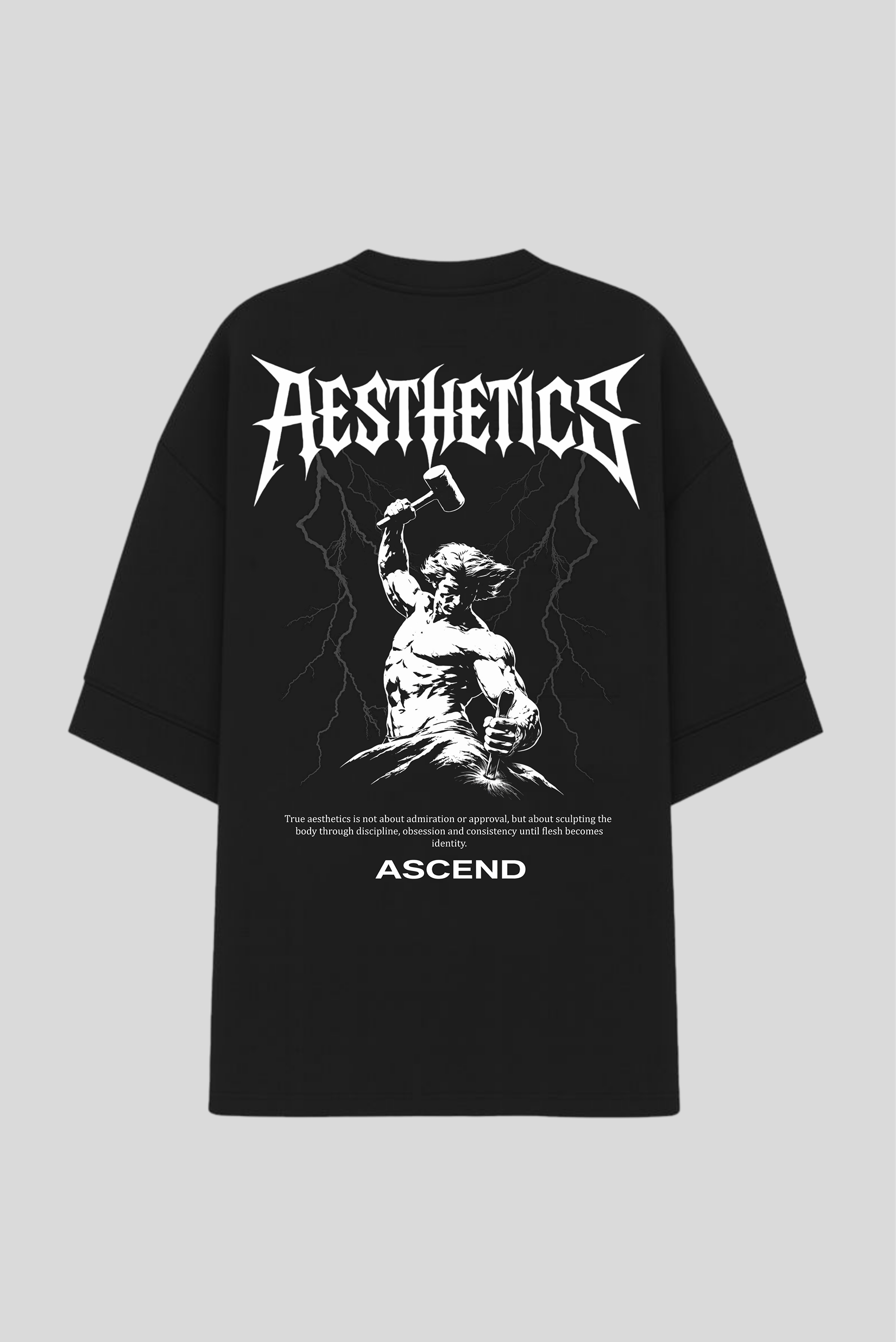 Camiseta Oversized Preta Ascend Aesthetics