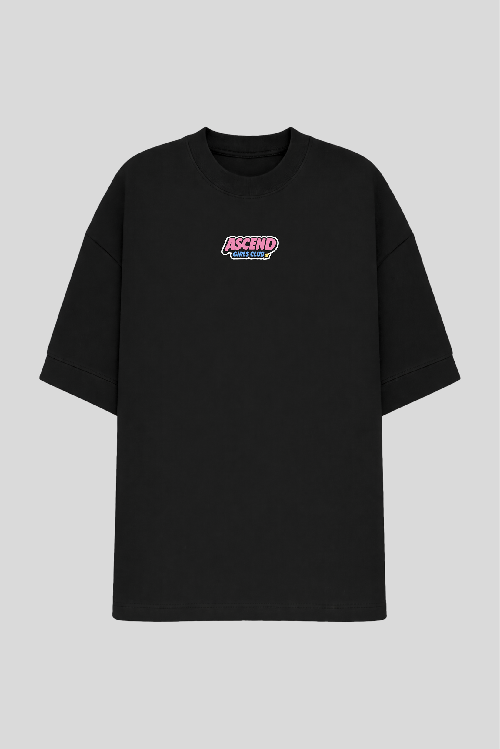 Camiseta Oversized Preta Ascend PowerLift Girls