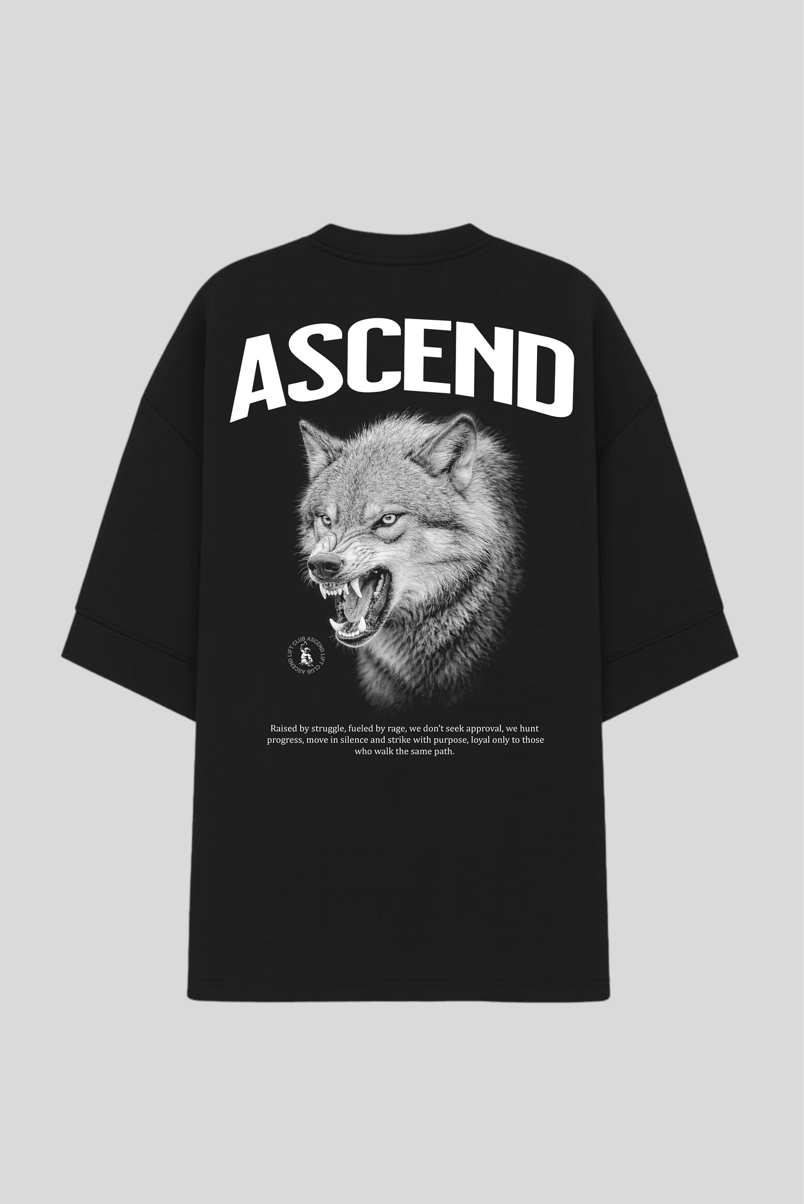 Camiseta Oversized Preta Ascend Agressive