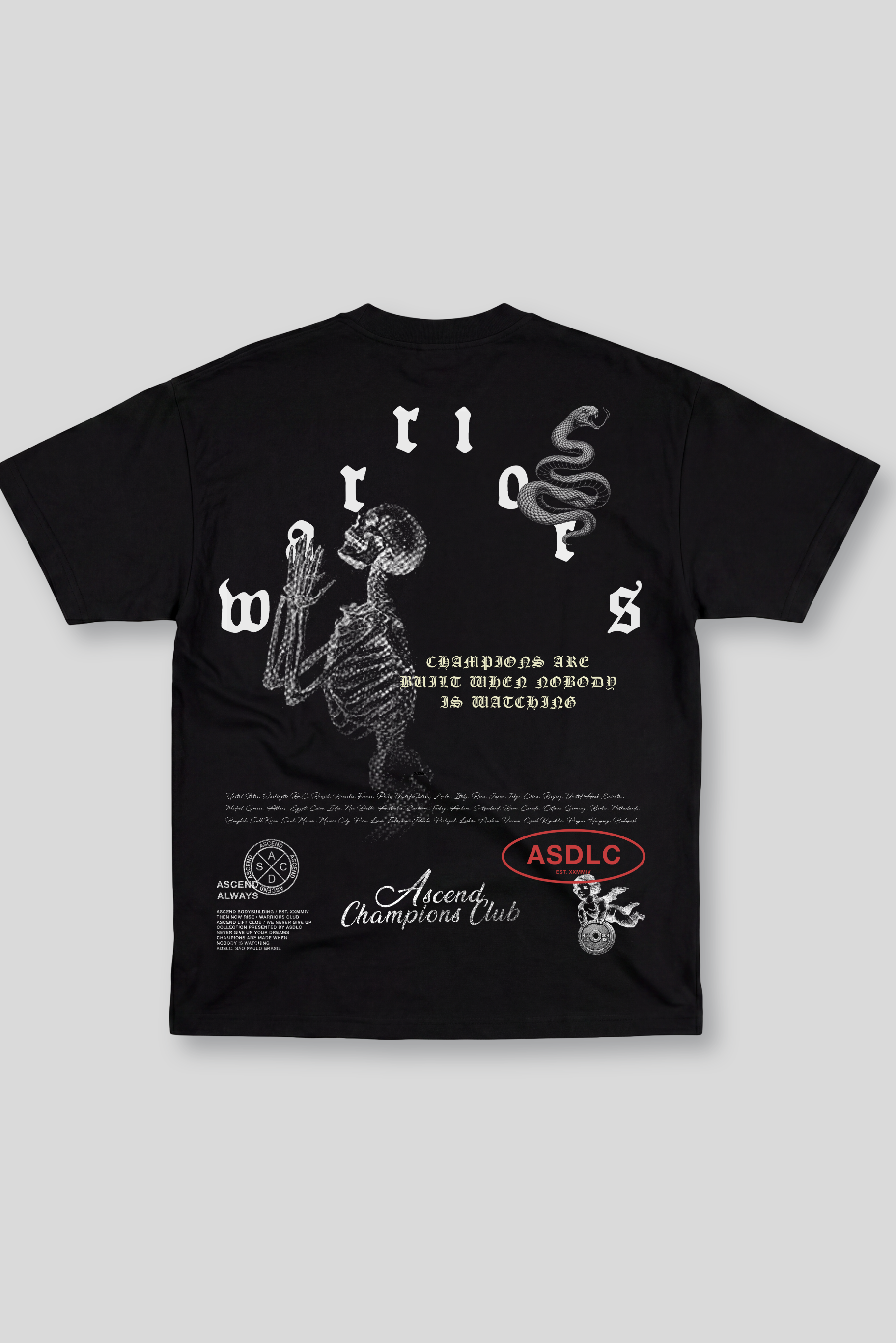 Camiseta Oversized Preta Ascend Warriors Club