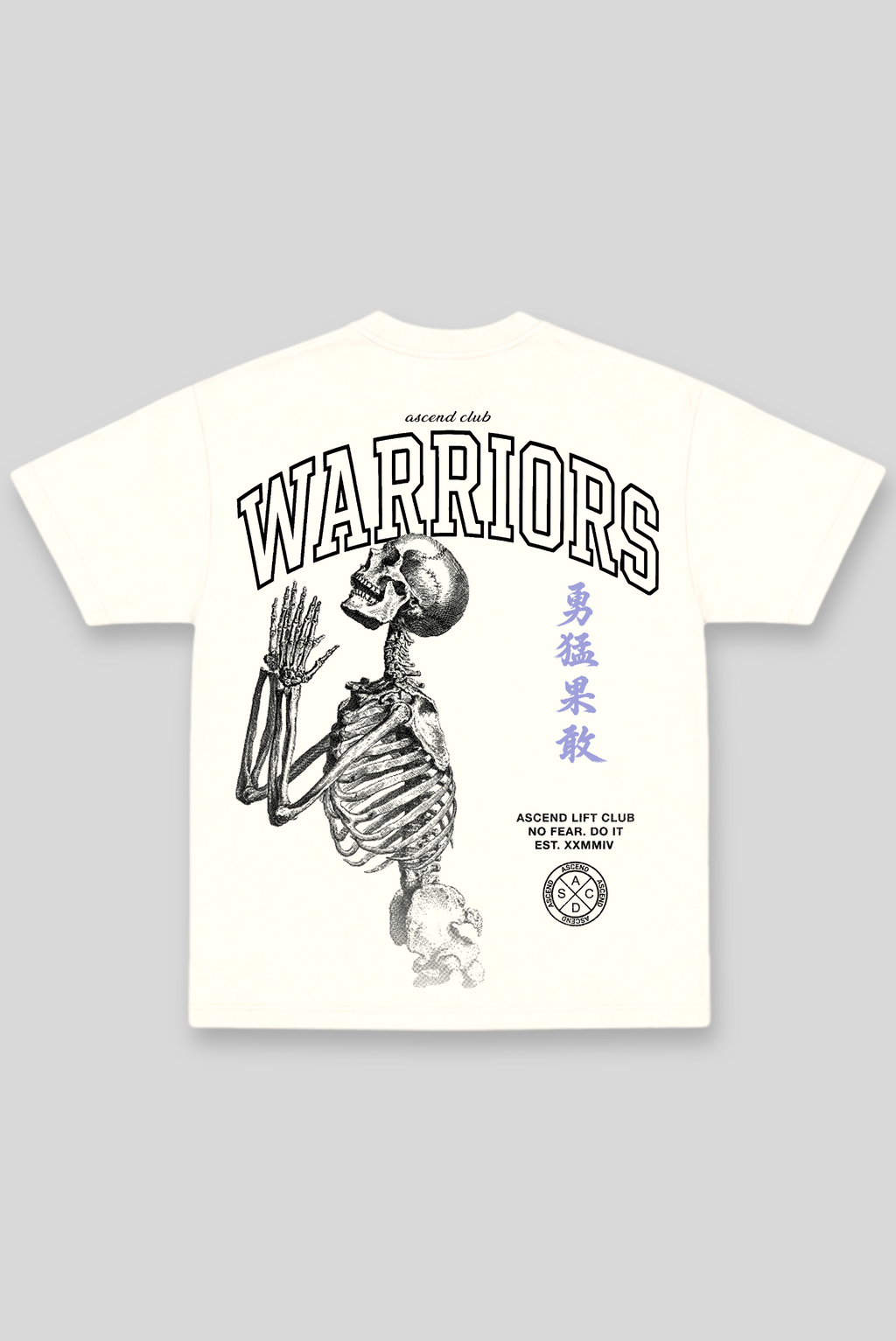 Camisa Oversized Off White Treino Ascend Warriors Skull