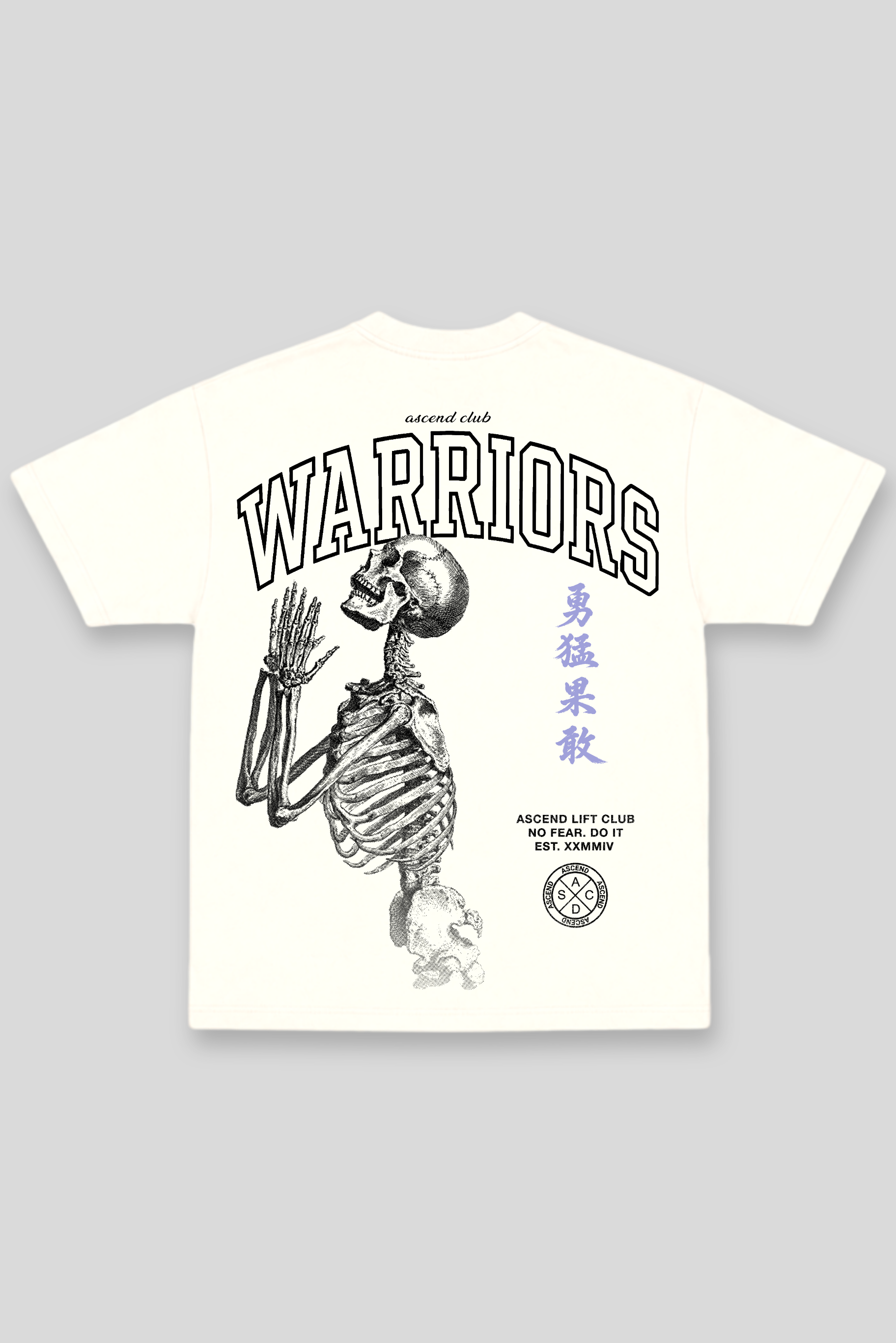 Camisa Oversized Off White Treino Ascend Warriors Skull