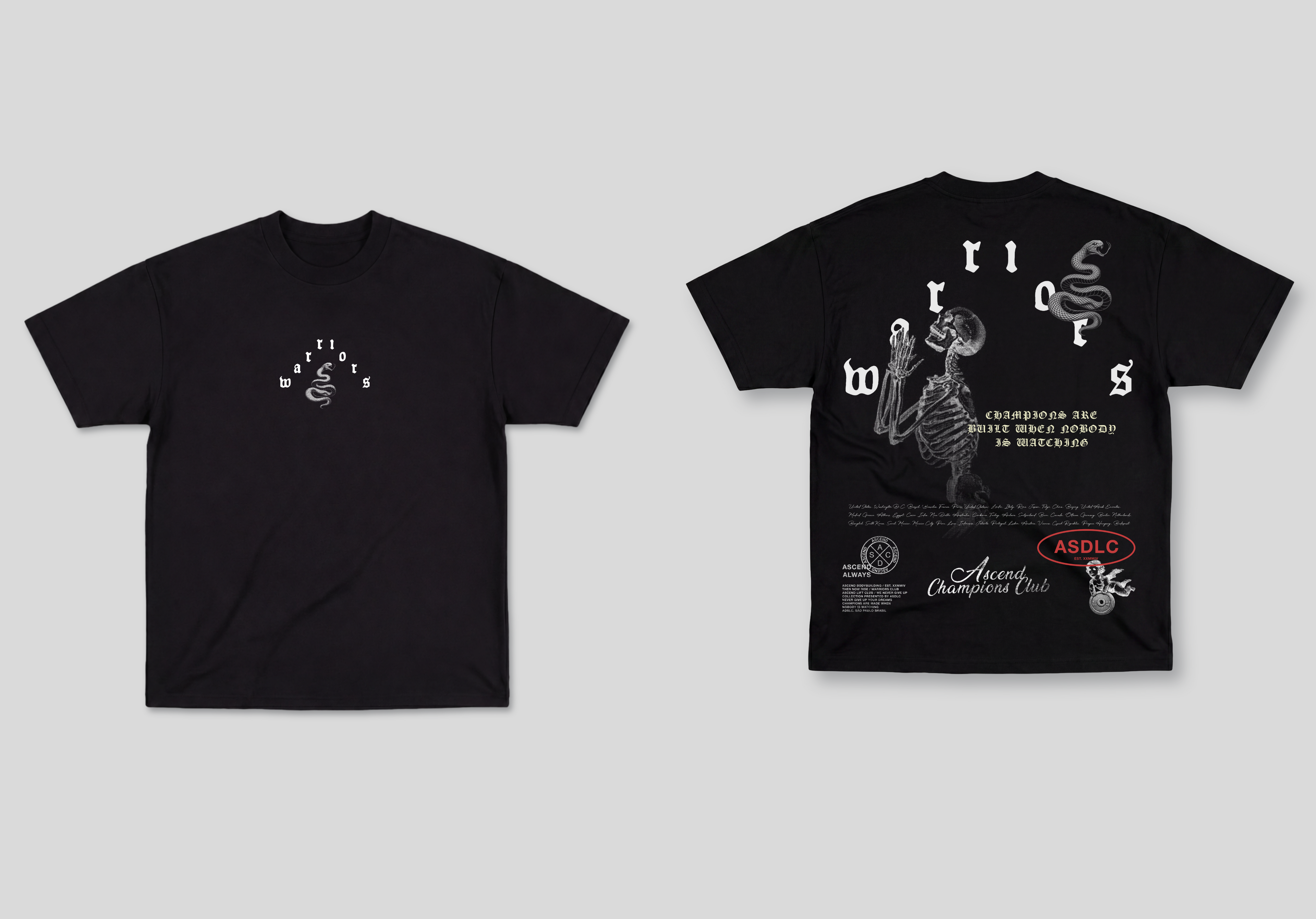Camiseta Oversized Preta Ascend Warriors Club
