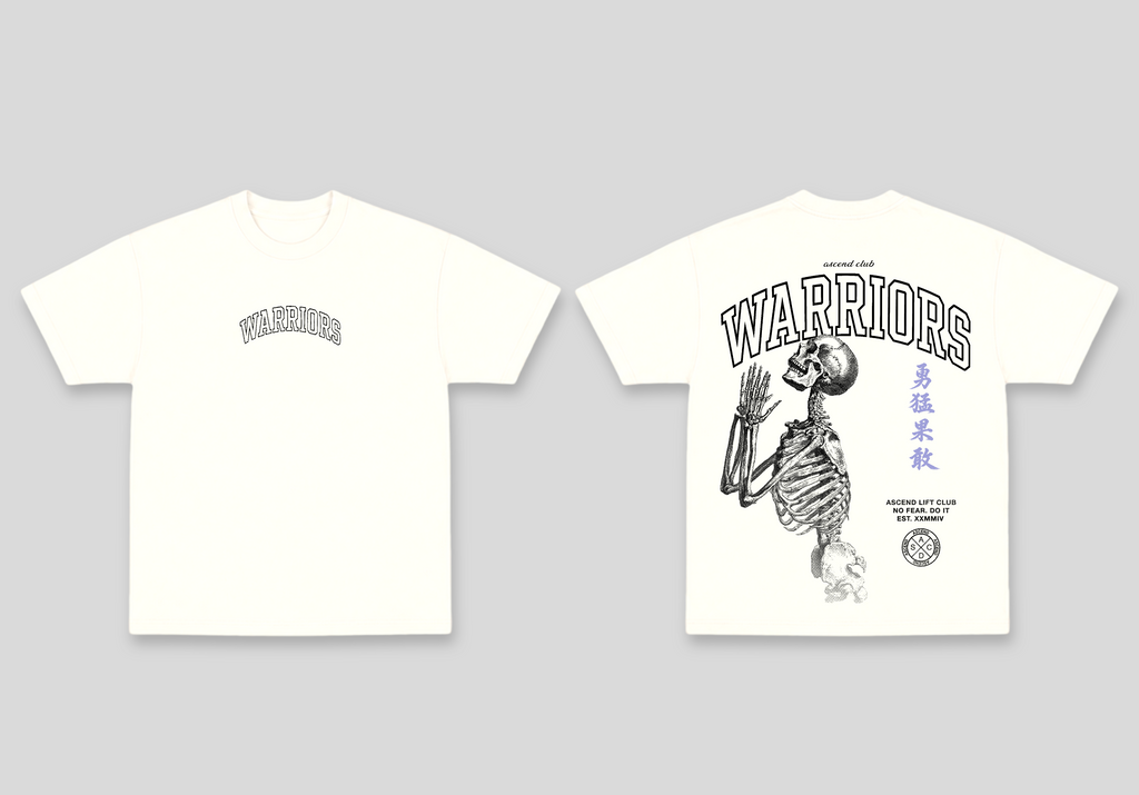 Camisa Oversized Off White Treino Ascend Warriors Skull
