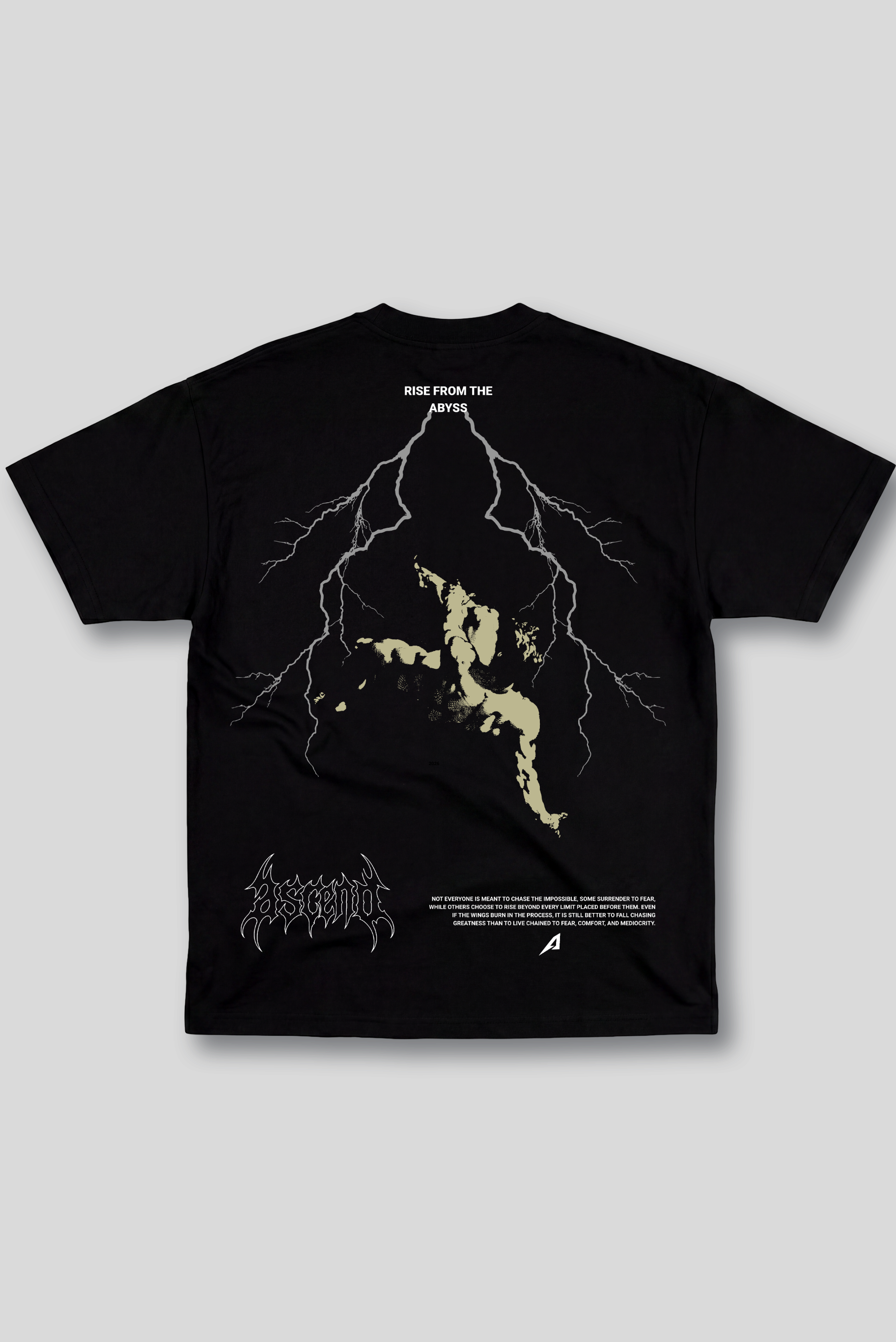 Camiseta Oversized Preta Ascend Rise From The Abyss