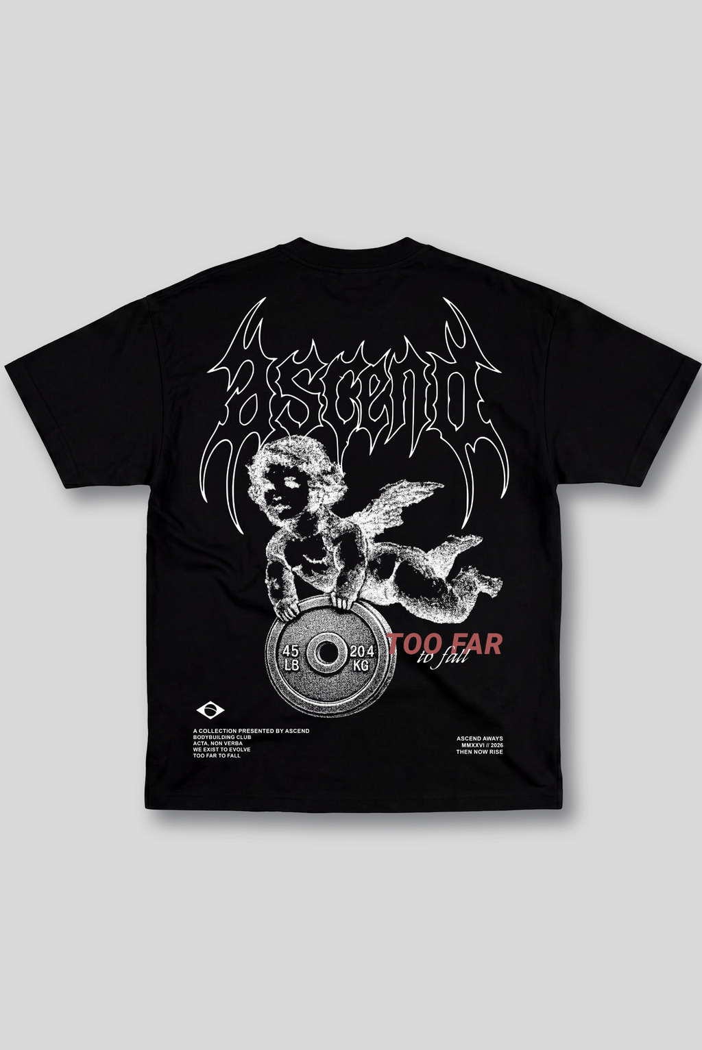 Camiseta Oversized Preta Ascend Baby Angel