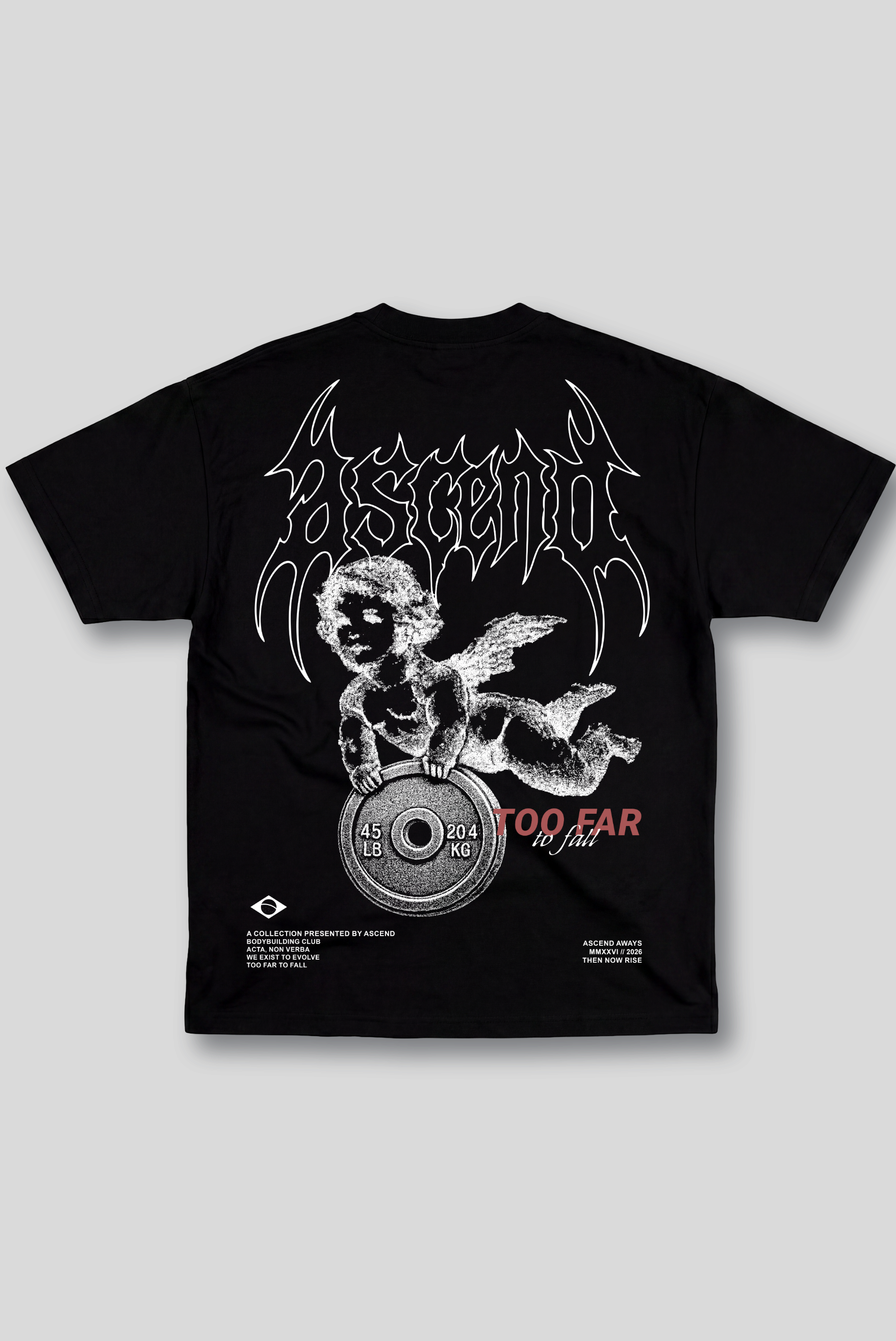 Camiseta Oversized Preta Ascend Baby Angel