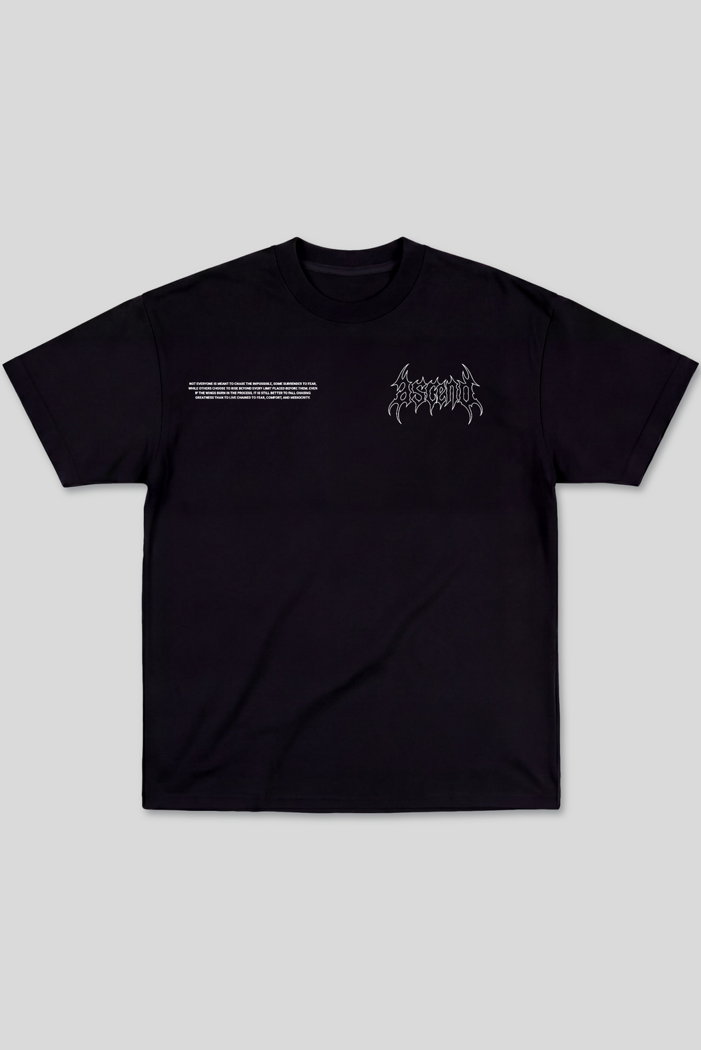 Camiseta Oversized Preta Ascend Rise From The Abyss