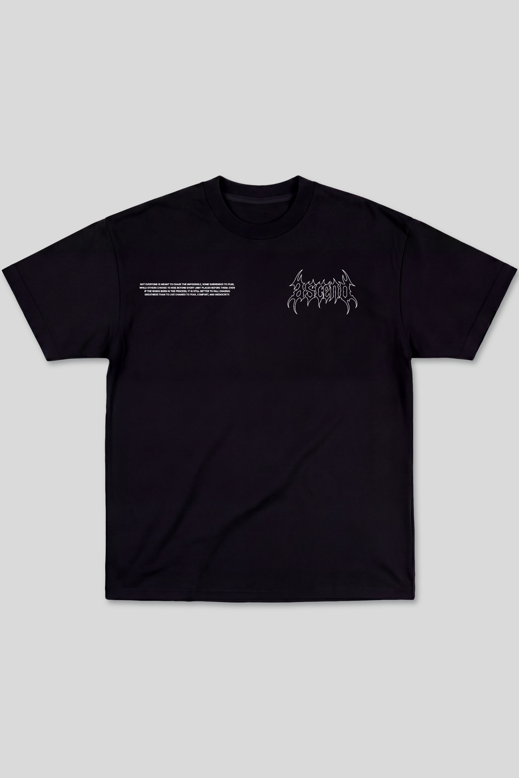Camiseta Oversized Preta Ascend Rise From The Abyss