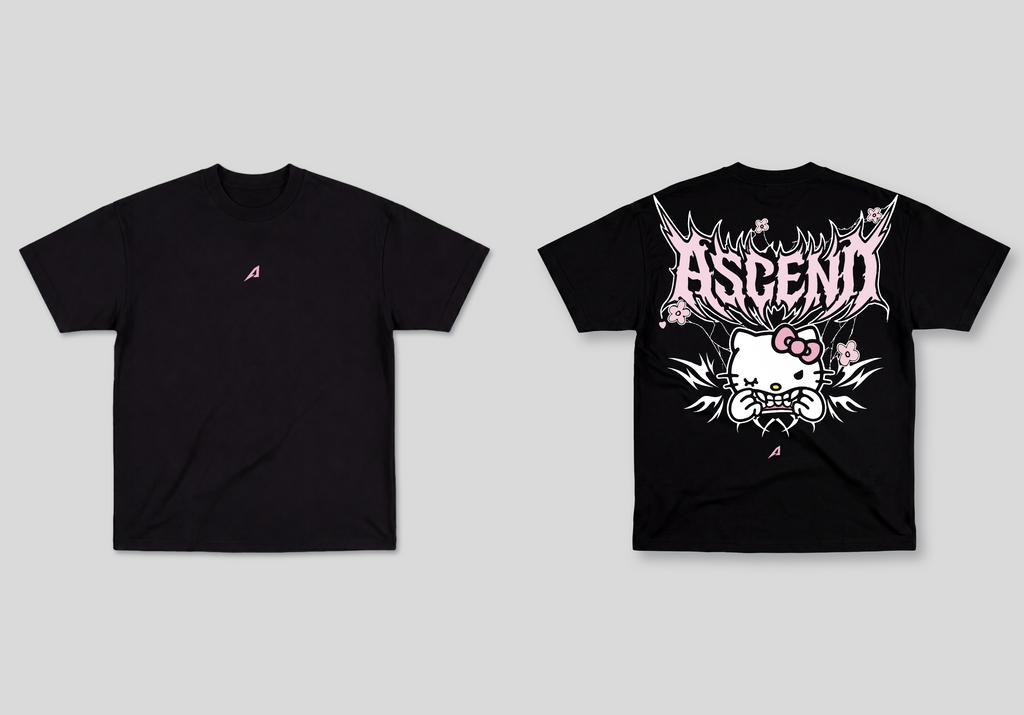 Camiseta Oversized Preta Ascend Kitty