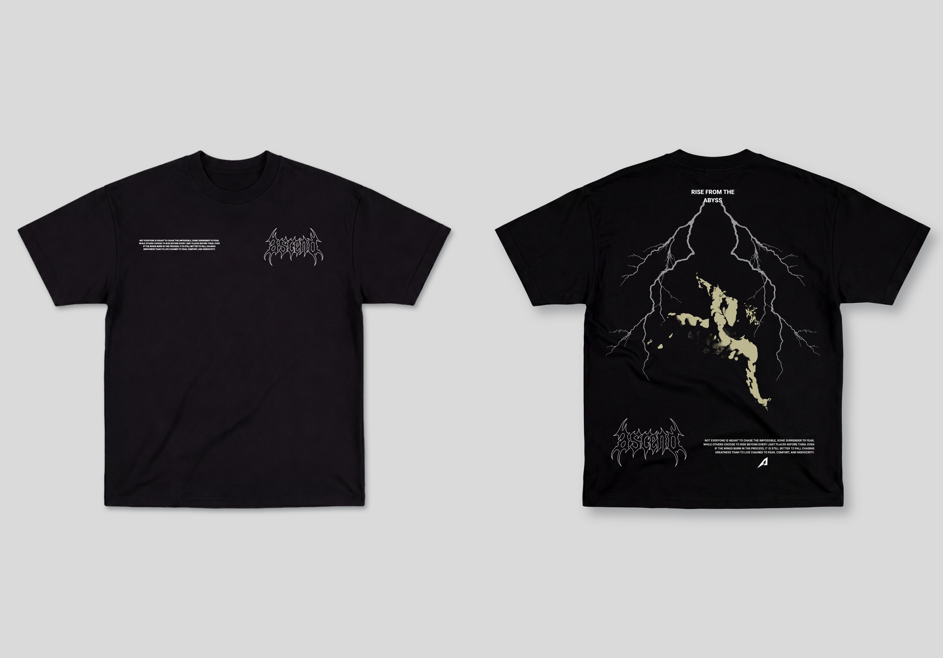 Camiseta Oversized Preta Ascend Rise From The Abyss