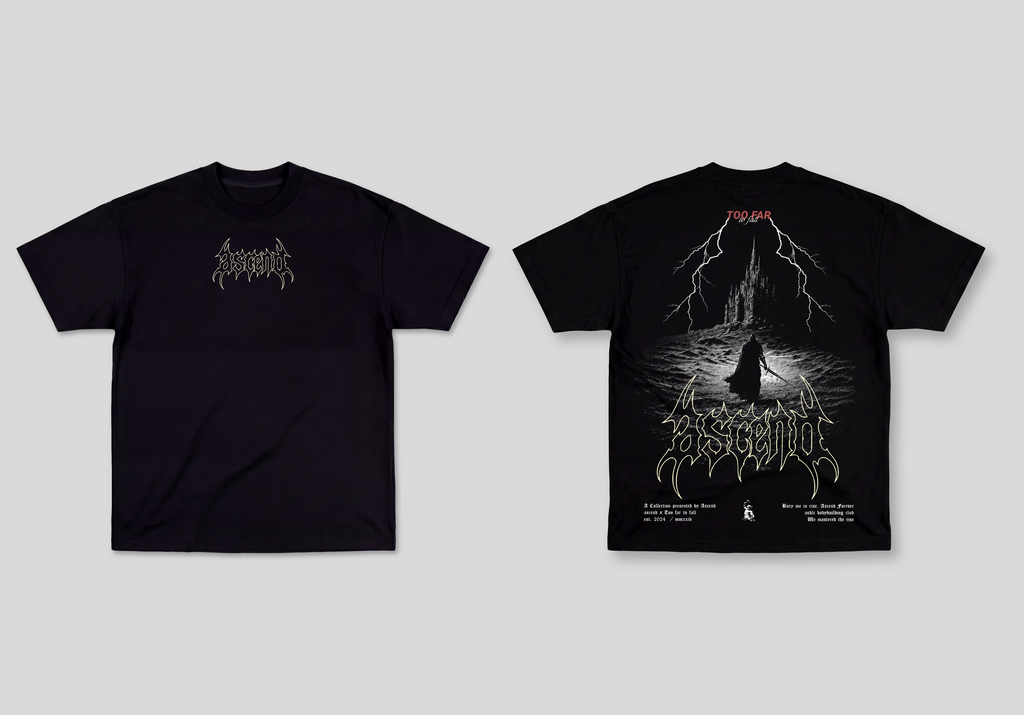 Camiseta Oversized Preta Ascend Lightning