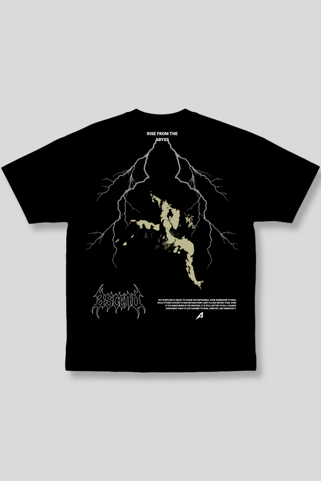Camiseta Oversized Preta Ascend Rise From The Abyss