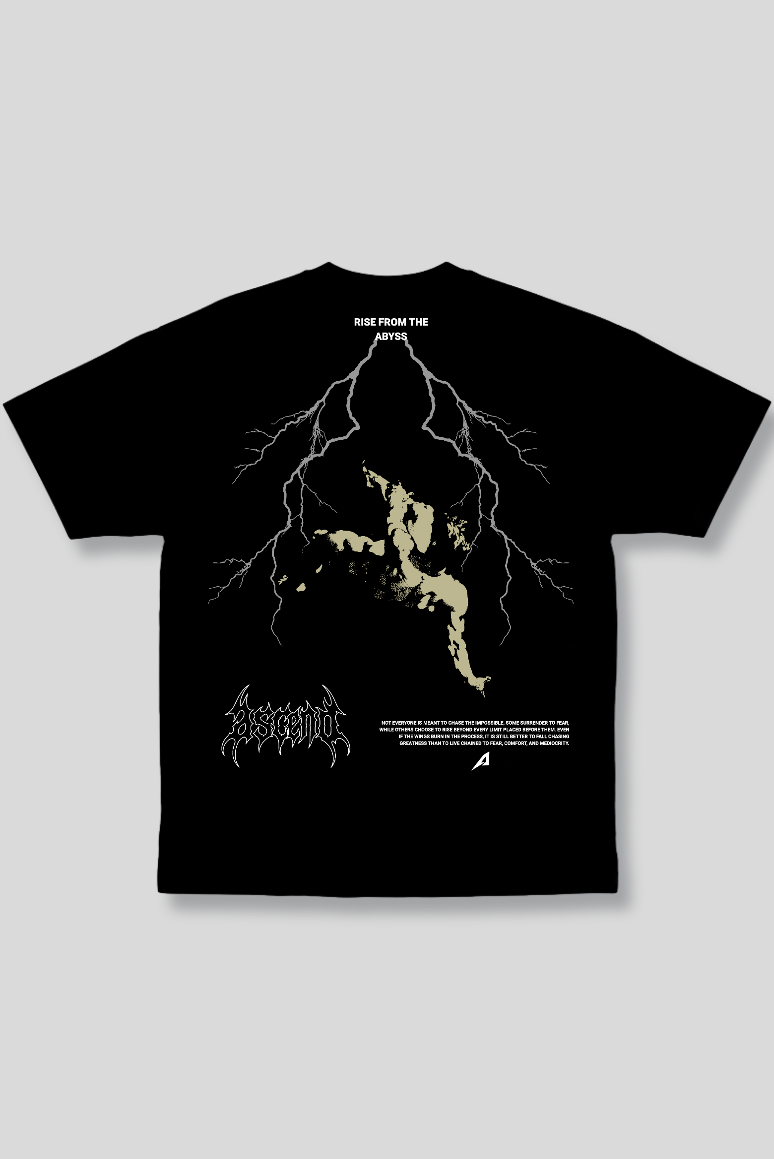 Camiseta Oversized Preta Ascend Rise From The Abyss