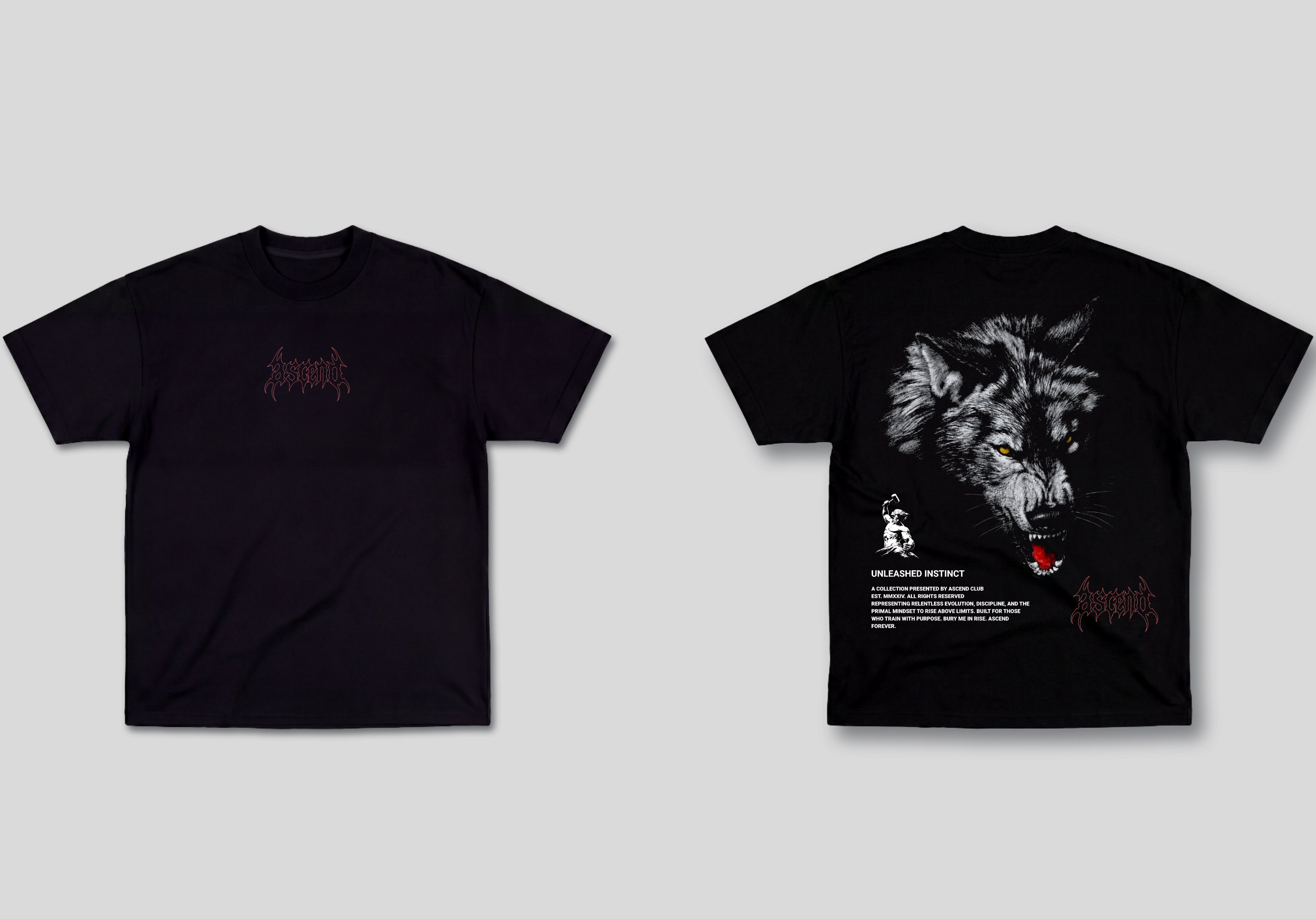 Camiseta Oversized Preta Ascend Unleashed Instinct