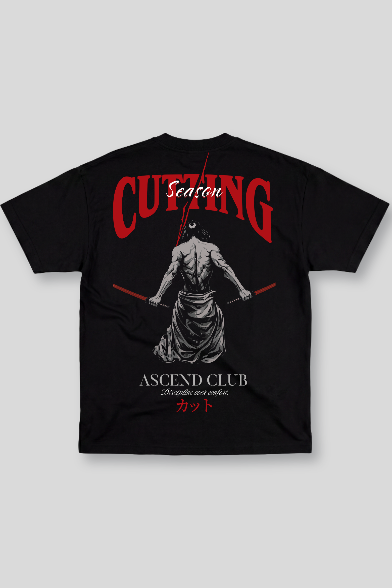 Camiseta Oversized Treino Preta Ascend Cutting Season