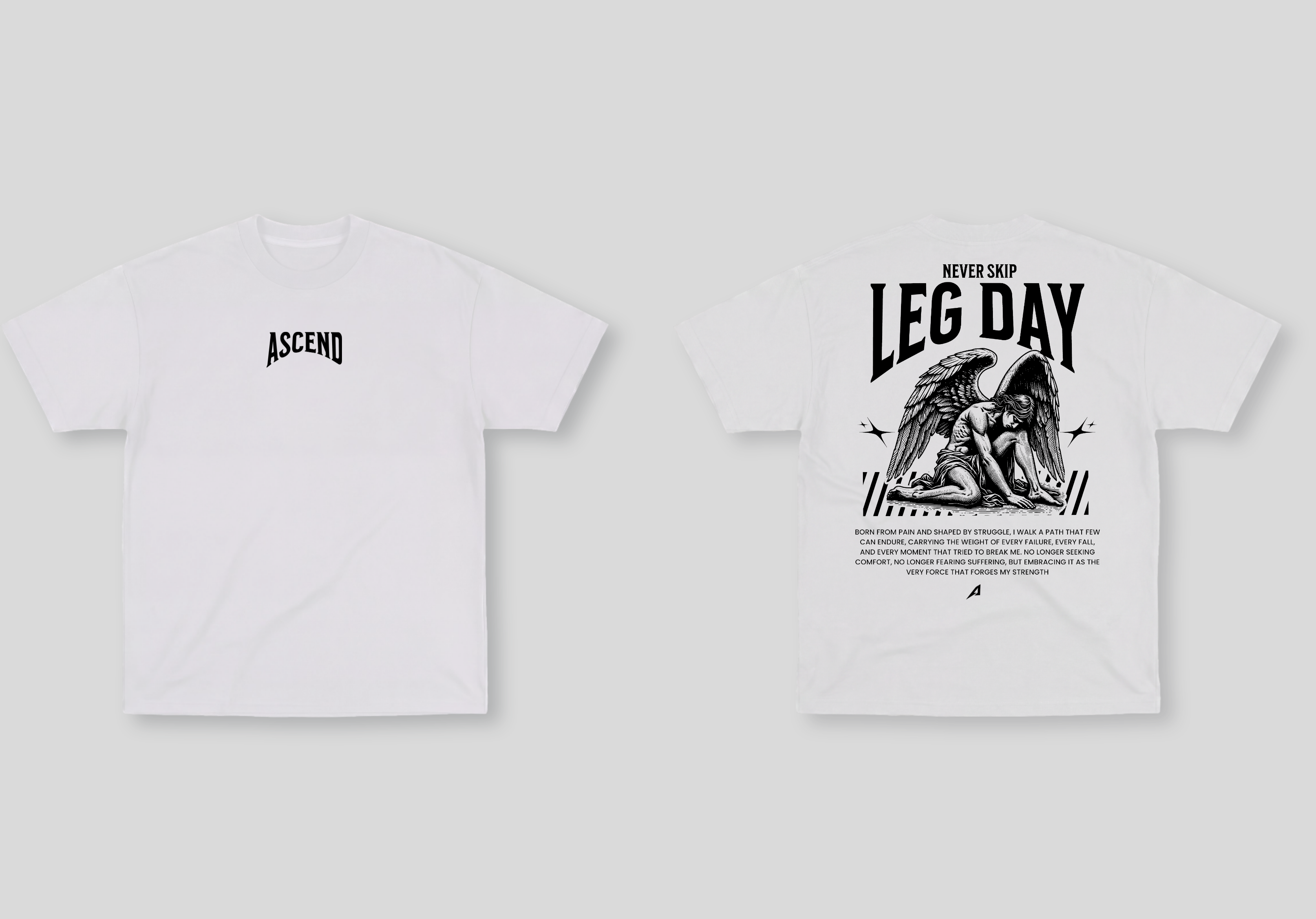 Camiseta Oversized Branca Ascend Leg Day