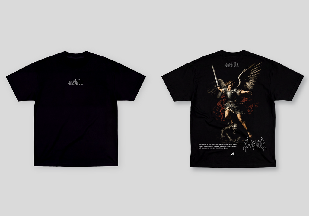 Camiseta Oversized Preta Ascend Rise Above Chaos