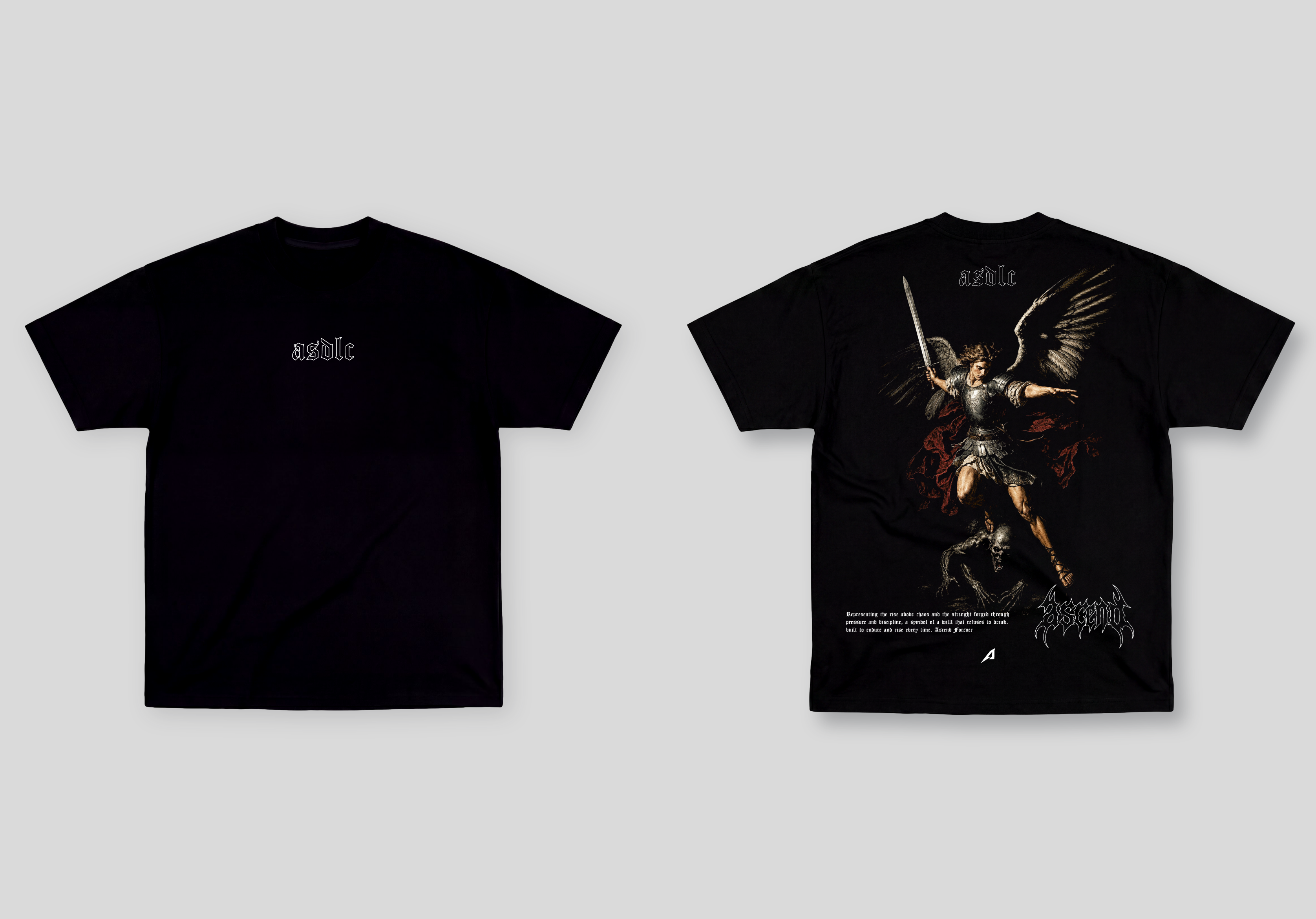 Camiseta Oversized Preta Ascend Rise Above Chaos