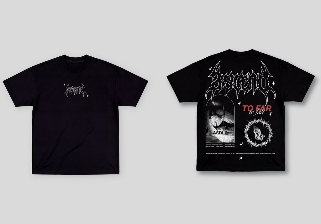 Camiseta Oversized Preta Ascend To far To fall