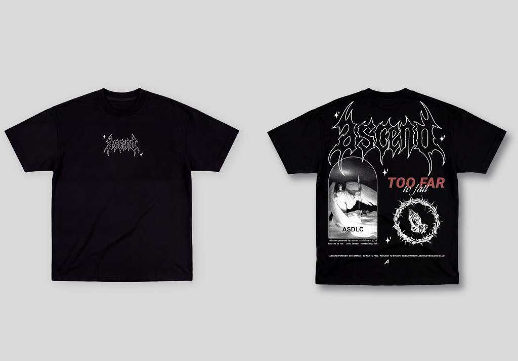 Camiseta Oversized Preta Ascend To far To fall