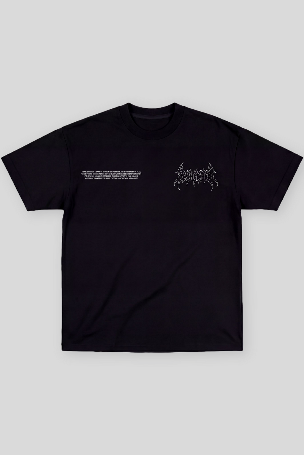 Camiseta Oversized Preta Ascend Rise From The Abyss
