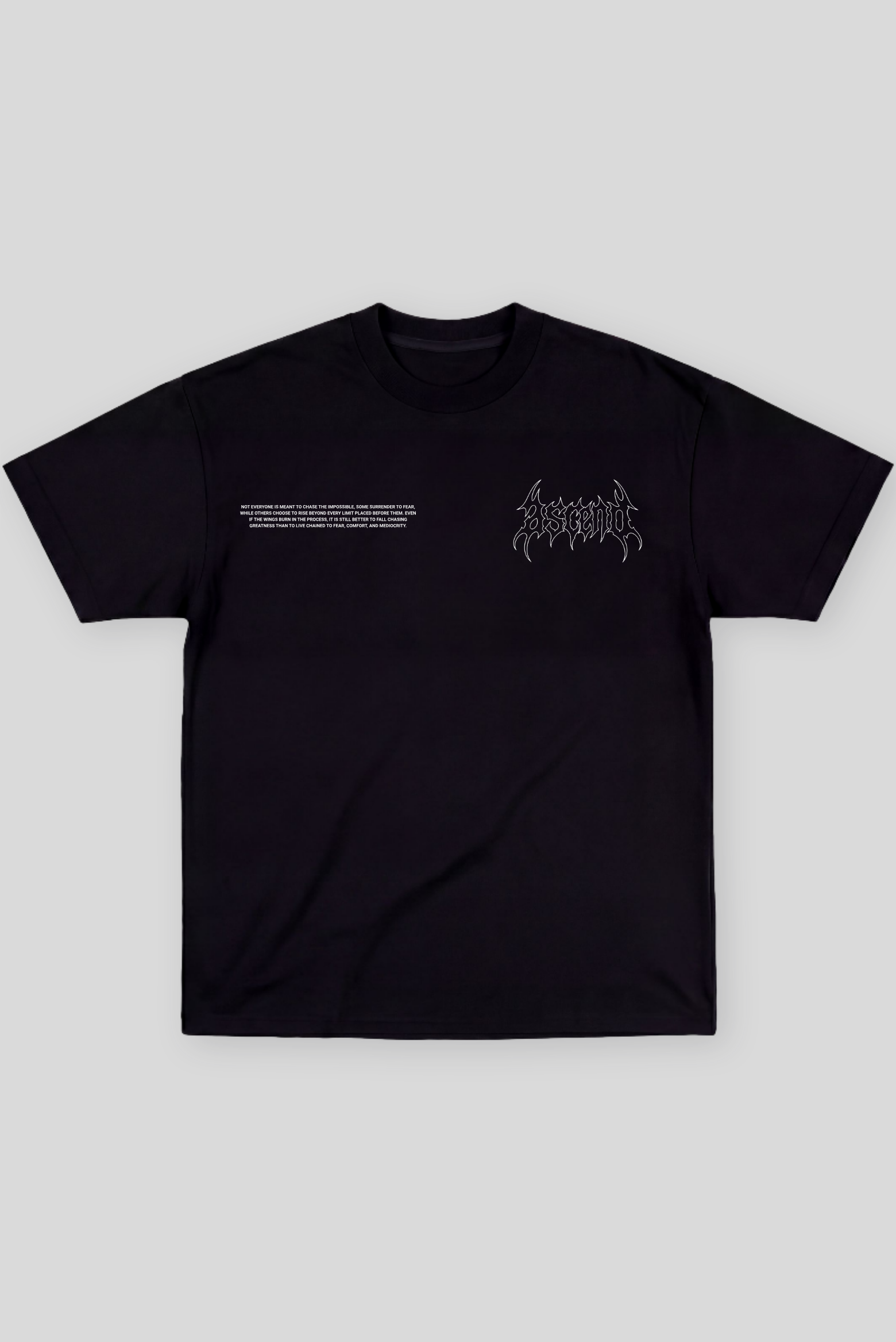Camiseta Oversized Preta Ascend Rise From The Abyss