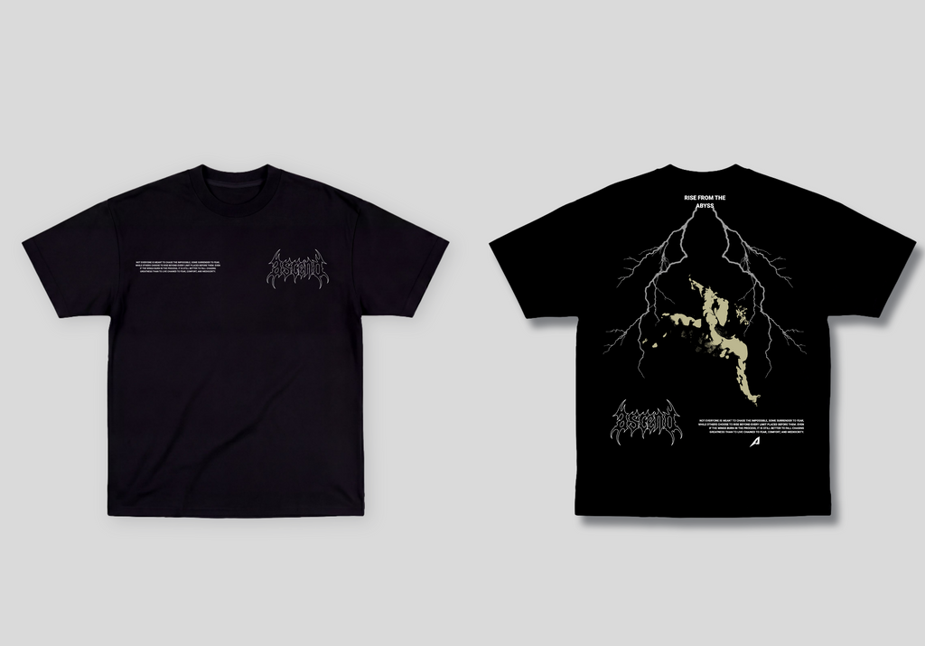 Camiseta Oversized Preta Ascend Rise From The Abyss