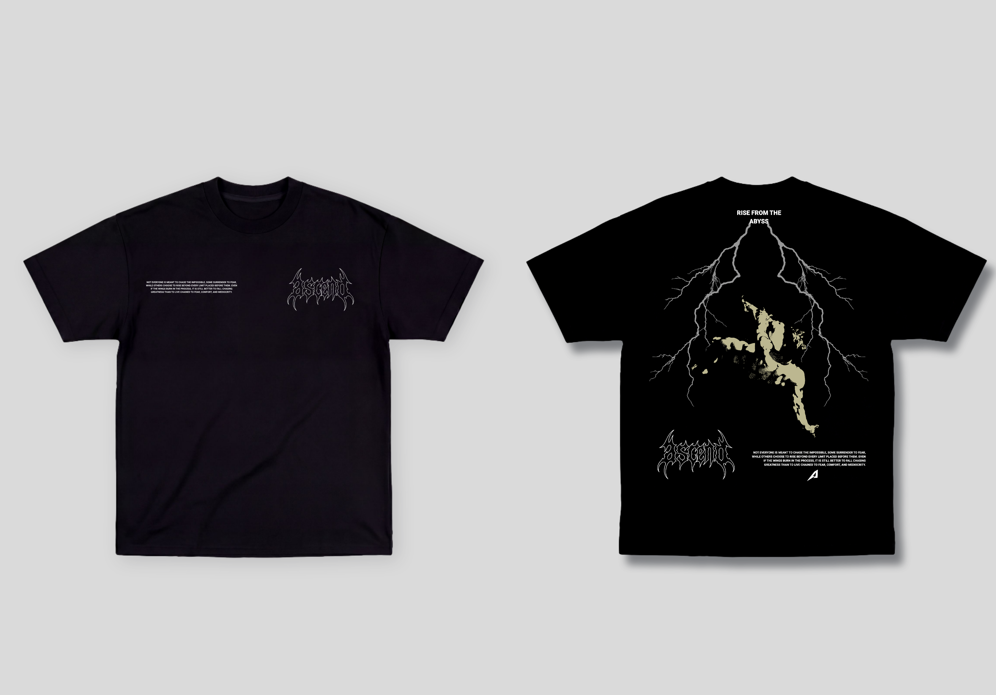 Camiseta Oversized Preta Ascend Rise From The Abyss