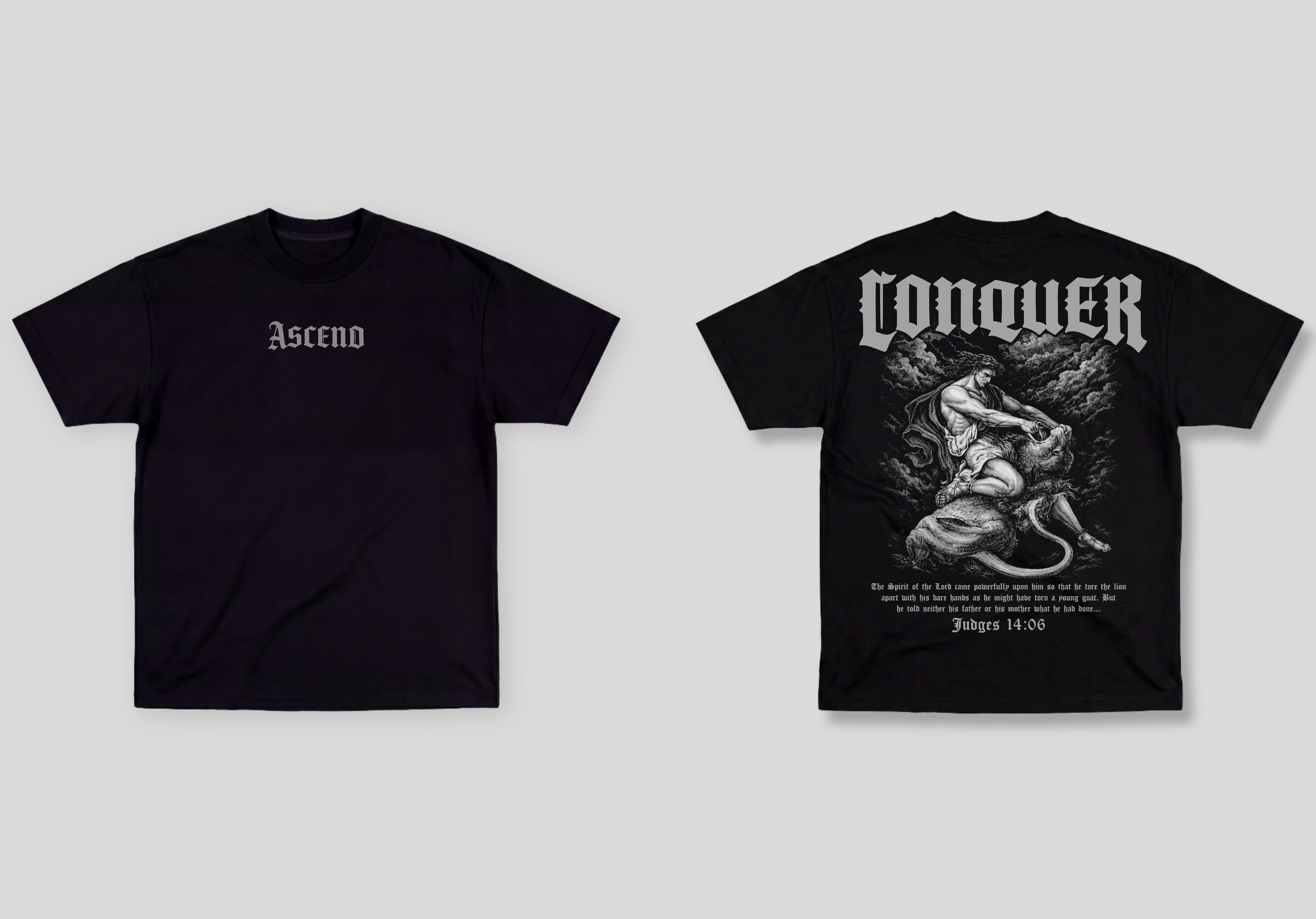 Camiseta Oversized Preta Ascend Conquer