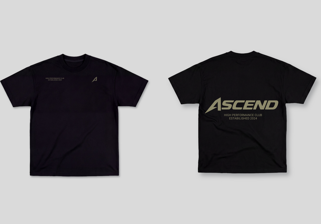 Camiseta Oversized Preta Ascend High Performance Golden