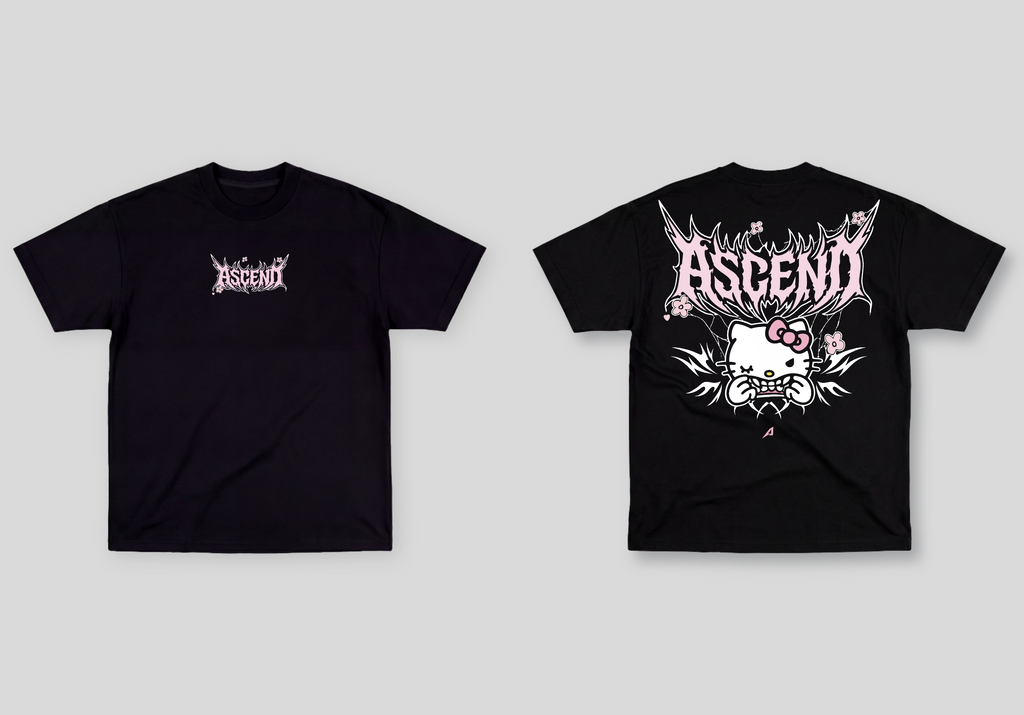 Camiseta Oversized Preta Ascend Kitty