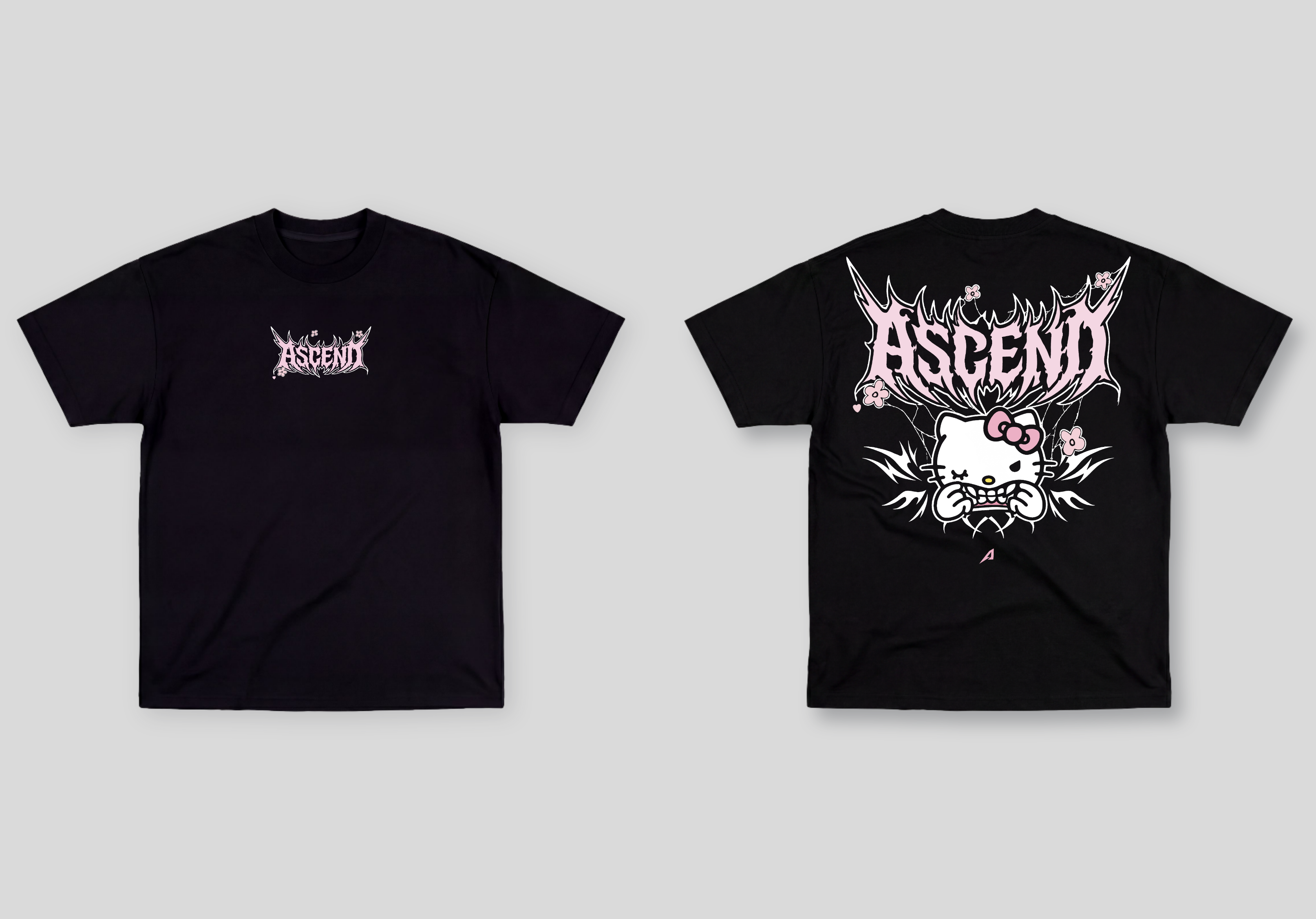 Camiseta Oversized Preta Ascend Kitty
