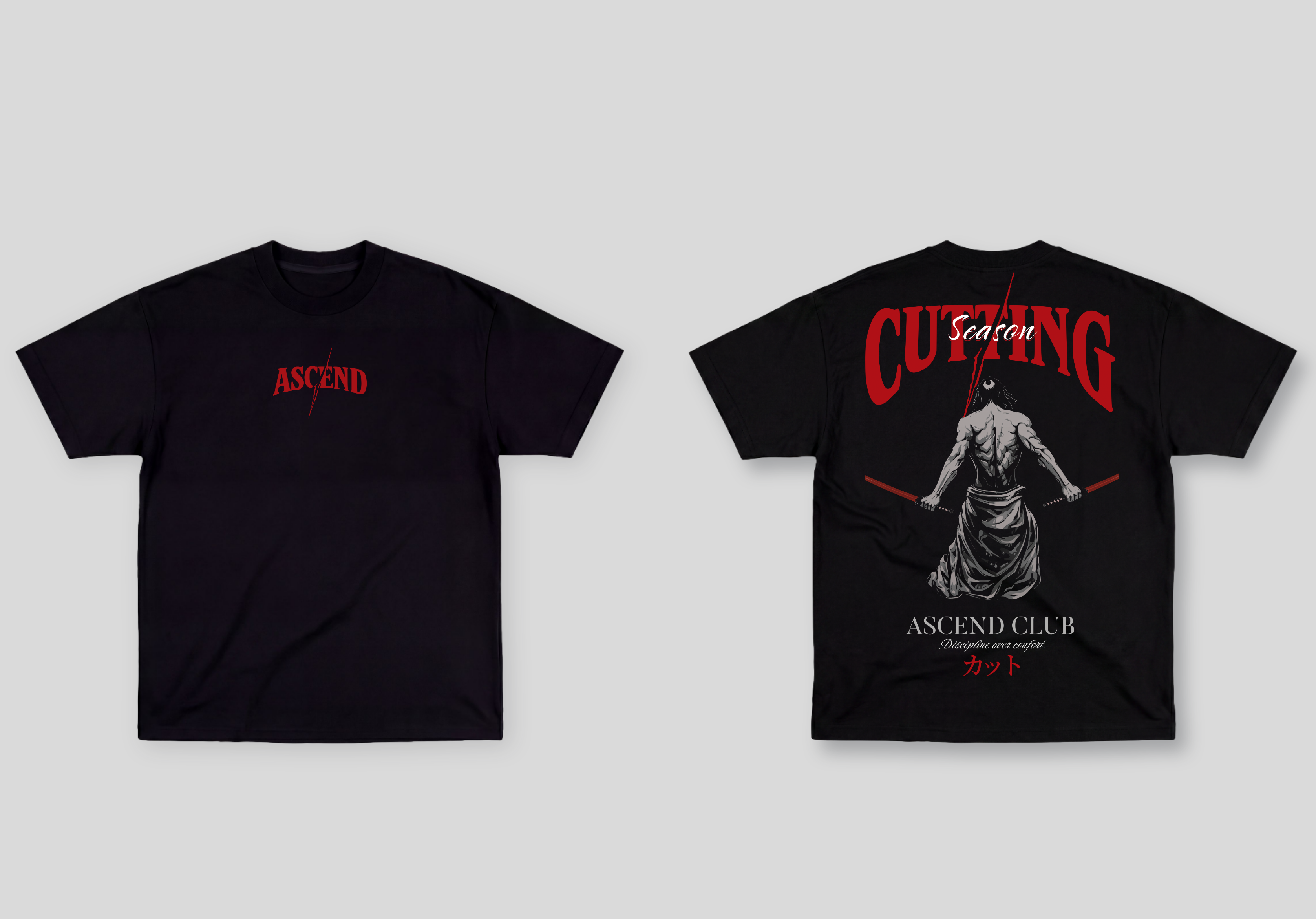 Camiseta Oversized Treino Preta Ascend Cutting Season